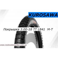 Покрышка 3,00 -18 TT (L841)   "KUROSAWA"  камерная